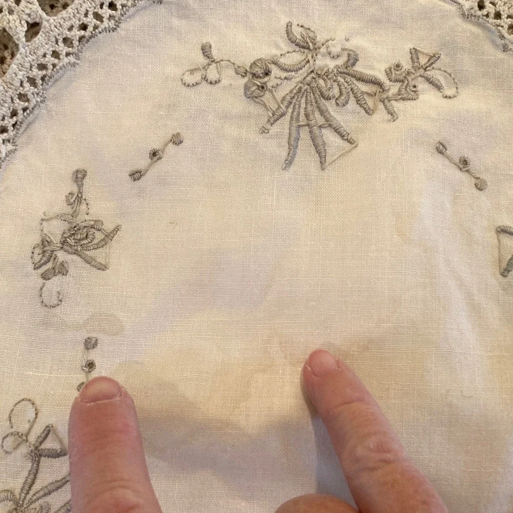 Crochet Round Tablecloth Placemat Napkin‎ Set for 10 Cottagecore French Country